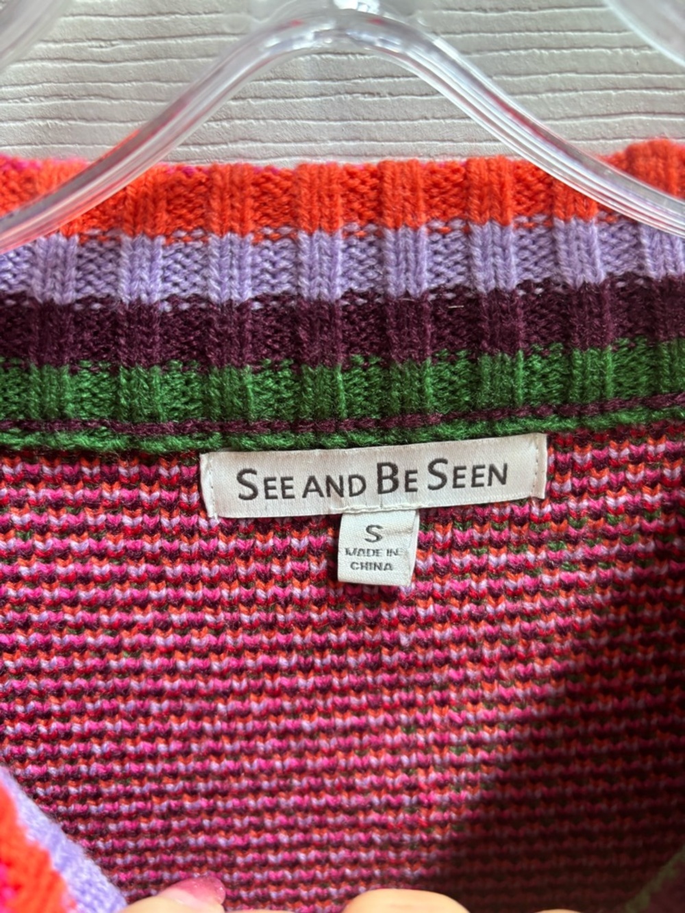 See and Be Seen Vibrant Colorblock Floral Sweater, Size S (oversized) NWOT - Picture 2 of 3